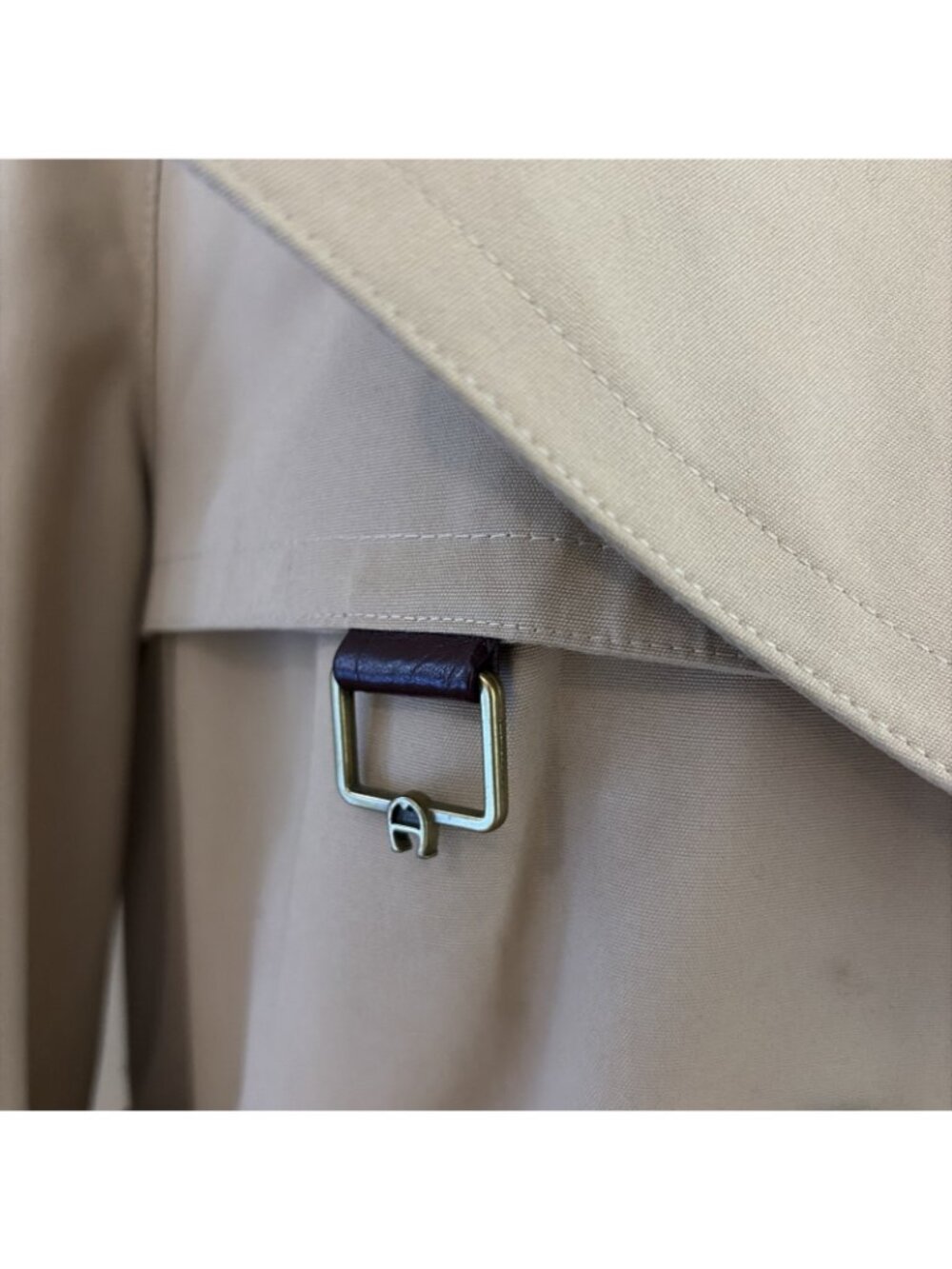 Vintage Etienne Aigner Women's Trench Coat Size 8 Beige Double Breasted Belted - Picture 6 of 15